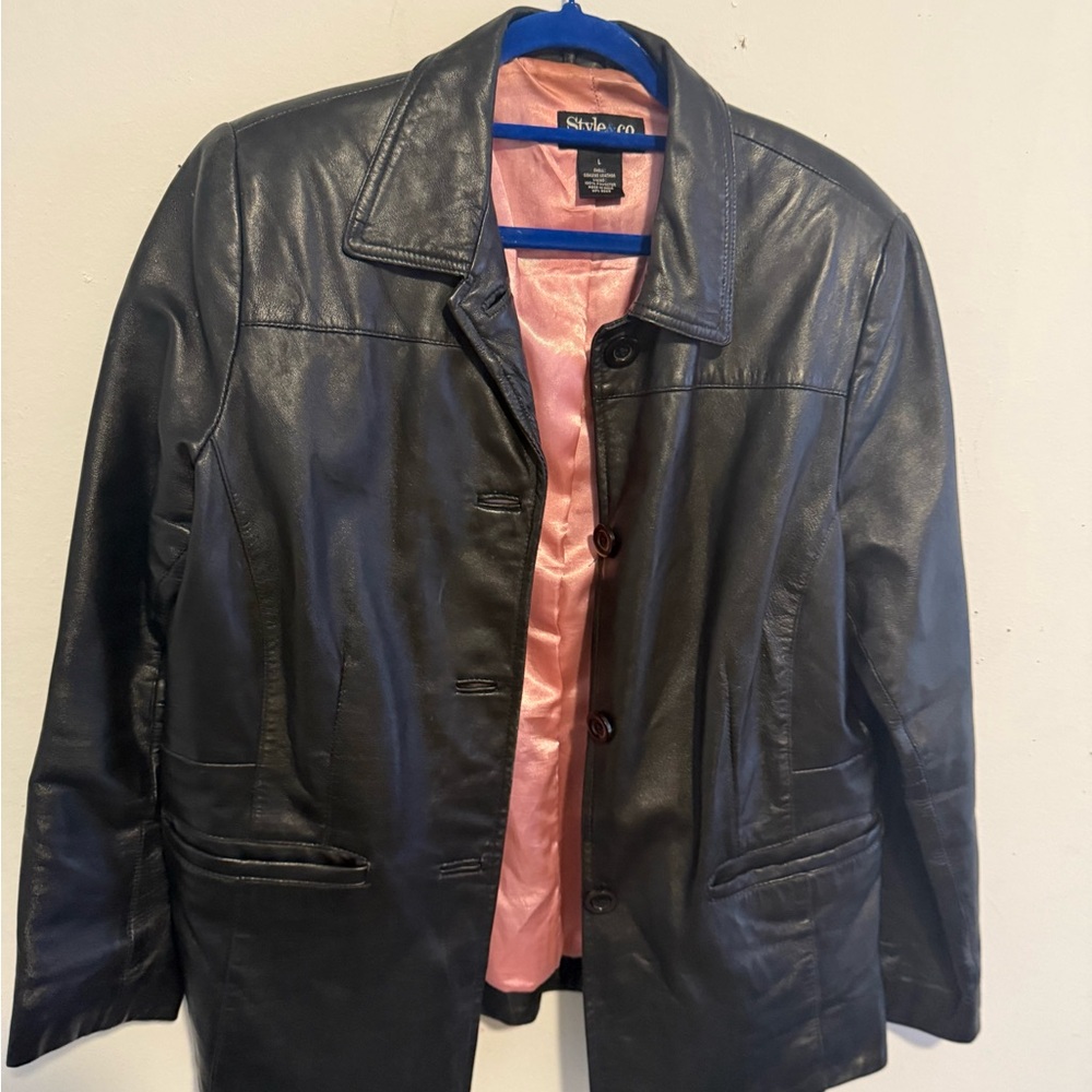 Styluxe Black Leather Shirt Jacket for Men